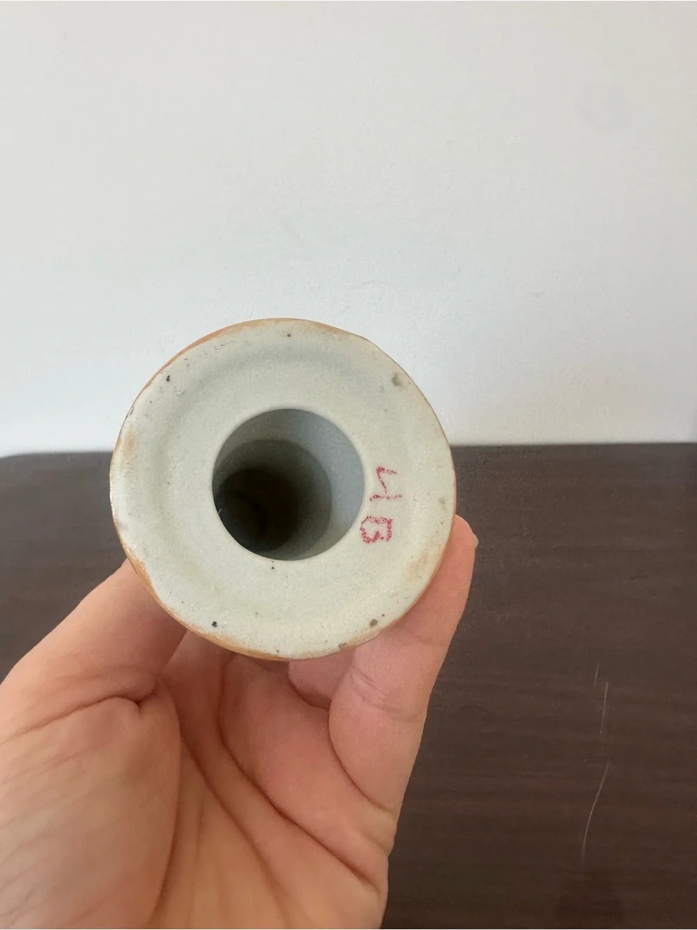 Hand-Painted Lusterware Floral Ceramic Candle Holder